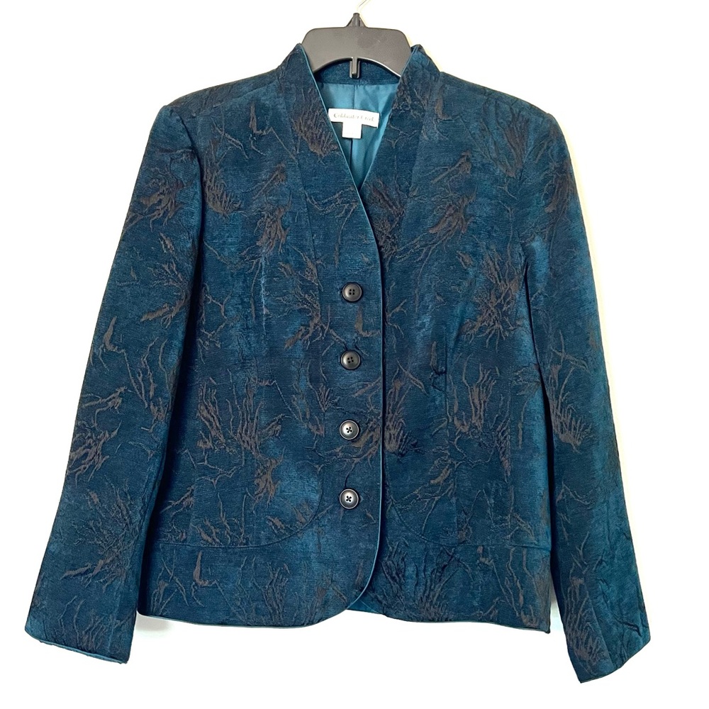 Coldwater Creek embroidered blazer jacket PM 10-12